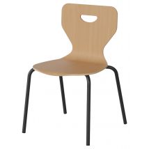 Chaise Malibu 4 Pieds - T3 - Coque Hêtre Piètement Acier Gris 7016 - Manutan Collectivités