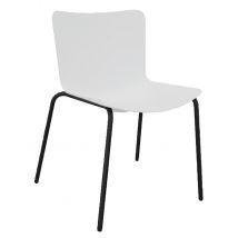 Chaise Popp Coque Blanche - Piètement Noir - Manutan Collectivités