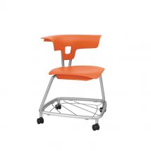 Chaise Ruckus Sur Roulettes Avec Panier Rangement, Assise Coloris Orange - Manutan Collectivités