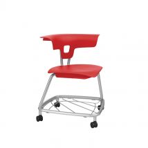 Chaise Ruckus Sur Roulettes Avec Panier Rangement, Assise Coloris Rouge - Manutan Collectivités