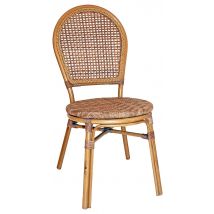 Chaise Savannah Structure Alu Bois - Assise Et Dossier Wicker Naturel - Manutan Collectivités