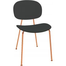 Chaise Tondina Cuivrée Ass/dos Simili Cuir Anthracite - Manutan Collectivités