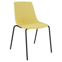 Chaise Coque Ara Jaune Pied Métal Noir - Manutan Collectivités