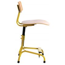 Chaise Hauteur Réglable Hergon Pour Le Collège - Piètement Jaune - Manutan Collectivités
