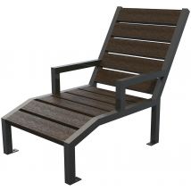 Chaise Longue Elégance Avec Accoudoirs Marron - Pieds Laqués Anthracite 7016 - Manutan Collectivités