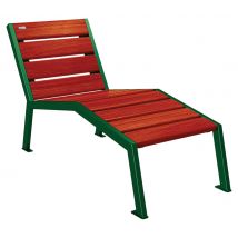 Chaise Longue Silaos 1 Place Acier Et Bois - Vert 6005/acajou - Manutan Collectivités