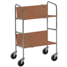 Chariot À Classeurs - 2 Plateaux - Merisier -capacité 75 Kg - Manutan Collectivités