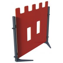 Cloture Paolo Château Hauteur 90 Cm Hpl Rouge Structure Métal Gris 7016 - Manutan Collectivités