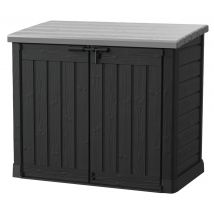 Coffre De Jardin Multifonctions 1200 L Résine Toit Plat - Noir - Manutan Collectivités