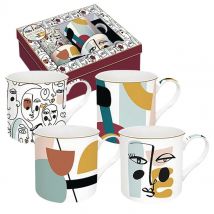 Coffret 4 Mugs Modernism - Coffee Mania-easy Life - Manutan Collectivités