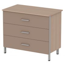 Commode Cubik 3 Tiroirs Chêne De Hongrie/praliné - Manutan Collectivités