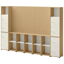Ensemble Meuble Tv Et Rangement Ivo N°2 Chêne/porte Blanc - Manutan Collectivités