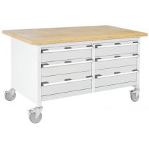 Établi Roulant Monobloc Avec Tiroirs Gris Clair - Manutan Collectivités