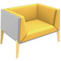 Fauteuil Accord Pied Hêtre Coussin Jaune Coque Gris - Manutan Collectivités