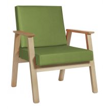 Fauteuil Cadéo Hêtre Tissu Enduit Pvc Amande - Manutan Collectivités