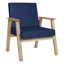 Fauteuil Cadéo Hêtre Tissu Enduit Pvc Nuit - Manutan Collectivités
