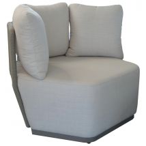 Fauteuil Longe Iris Alu/sangle Olefin+coussin Châssis Kaki/assise Écru - Manutan Collectivités