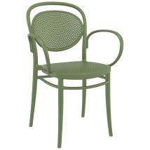 Fauteuil Marcel Polypropylène - Vert Olive - Manutan Collectivités