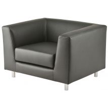 Fauteuil Accueil Florin Cuir Noir - Manutan Collectivités
