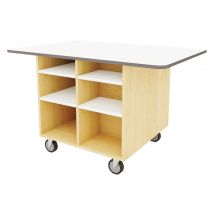 Ilot Wallis One 120x80x75 Cm Plateau Magnétique Bouleau-blanc Sur Roulettes - Manutan Collectivités