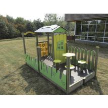 Jeu D'extérieur Cabane Robinson Modèle Avec Terrasse Et Morpion Scellemt Direct - Manutan Collectivités