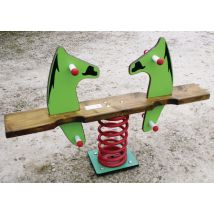 Jeu Sur Ressort 2 Places Cheval Balançoire - Tabouret D'ancrage - Manutan Collectivités