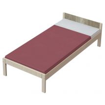 Lit Nova Tête Panneau/bois Sommier Lattes 140x190 Naturel/tabac - Manutan Collectivités