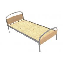 Lit Thelia Tête/pied Panneau Sommier Aggloméré 90x200cm Alu/chêne Clair - Manutan Collectivités