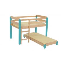 Lit Gain De Place + Lit Modulaire Lili Piètement Bleu Turquoise - Manutan Collectivités