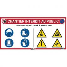 Lot De 10 Panneau De Chantier 10 En 1 - 800x400mm - Pp Alvéolaire - Manutan Collectivités