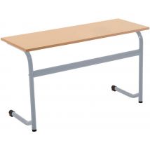 Lot De 15 Tables 130x50 Cm + 30 Chaises Forum T5 Coloris Gris Ral 9006 - Manutan Collectivités