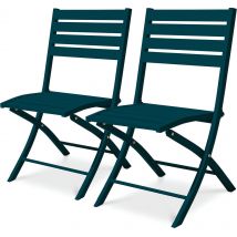 Lot De 2 Chaise Jardin Pliante Marius Bleu Canard En Lot - Manutan Collectivités