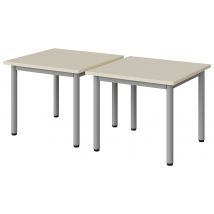 Lot De 2 Tables Maternelle Atlas Plateau Stratifié Beige Chant Abs 60x60 T1 Gris - Manutan Collectivités