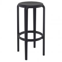 Lot De 4 Tabouret Exterieur - Polypropylène - Noir - H75 - Tom Bar - Manutan Collectivités
