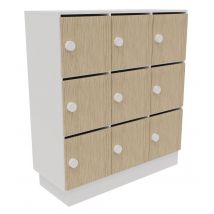 Meuble 9 Cases Eko Tri Courier S/socle Serrure À Code Chêne Fil - Manutan Collectivités