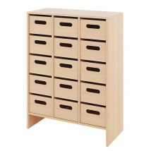 Meuble Basik 15 Tiroirs Carton 84 X 39 X 112 Cm - Hêtre - Manutan Collectivités