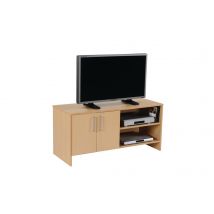 Meuble Tv 2 Portes Battantes Coloris Hêtre - Manutan Collectivités