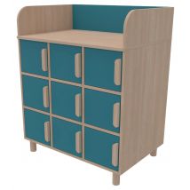 Meuble À Langer Filou 9 Portes Turquoise - Manutan Collectivités