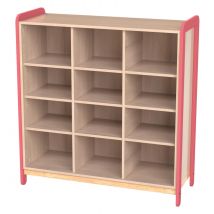 Meuble Colonnes + Niches Lili 3 Colonnes/12cases Ht 137 Cm Corail - Manutan Collectivités