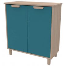 Meuble Étagères Filou Avec Portes Sur Pieds Turquoise - Manutan Collectivités