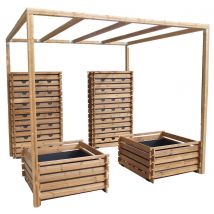 Mur Bac Pergola - 2 Bacs Au Sol - 2 Murs Végétaux - Manutan Collectivités