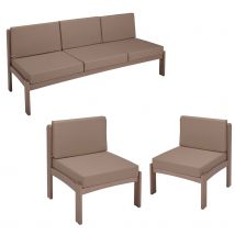 Pack Autize : Chauffeuse 3pl+2chauffeuses Structure Taupe Pvc Terre - Manutan Collectivités