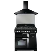 Pack Piano De Cuisson + Hotte + Crédence Cdl90dfbl/c-fp1 - 5 Feux Gaz - Falcon - Manutan Collectivités