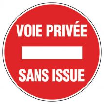 Panneau D'interdiction - Voie Privée Sans Issue - Rigide Ø 30 Cm - Manutan Collectivités