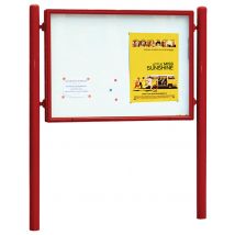 Panneau Vitrine Carrefour Simple Face 125.5 X 170 Cm - Rouge Foncé 3004 - Manutan Collectivités