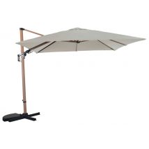 Parasol Déporté 3x3 M Lb Orientable Heat Look Bois Oak/écru - Manutan Collectivités