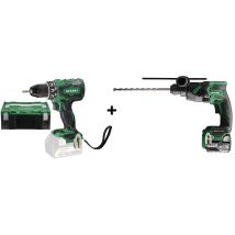 Perceuse Visseuse 18v + Perceuse Percussion Compact 18v 5ah - Manutan Collectivités