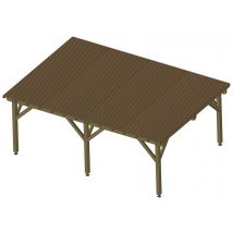 Pergola Renforcée 7 X 5 M Avec Ombrière - Sur Platine - Manutan Collectivités