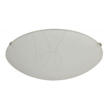 Plafonnier Rond En Verre Dépoli Décor Nella Lignes Blanc - Manutan Collectivités