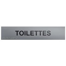 Plaque De Porte En Braille Et En Relief Wc 25 X 5cm Plaque Alu - Manutan Collectivités
